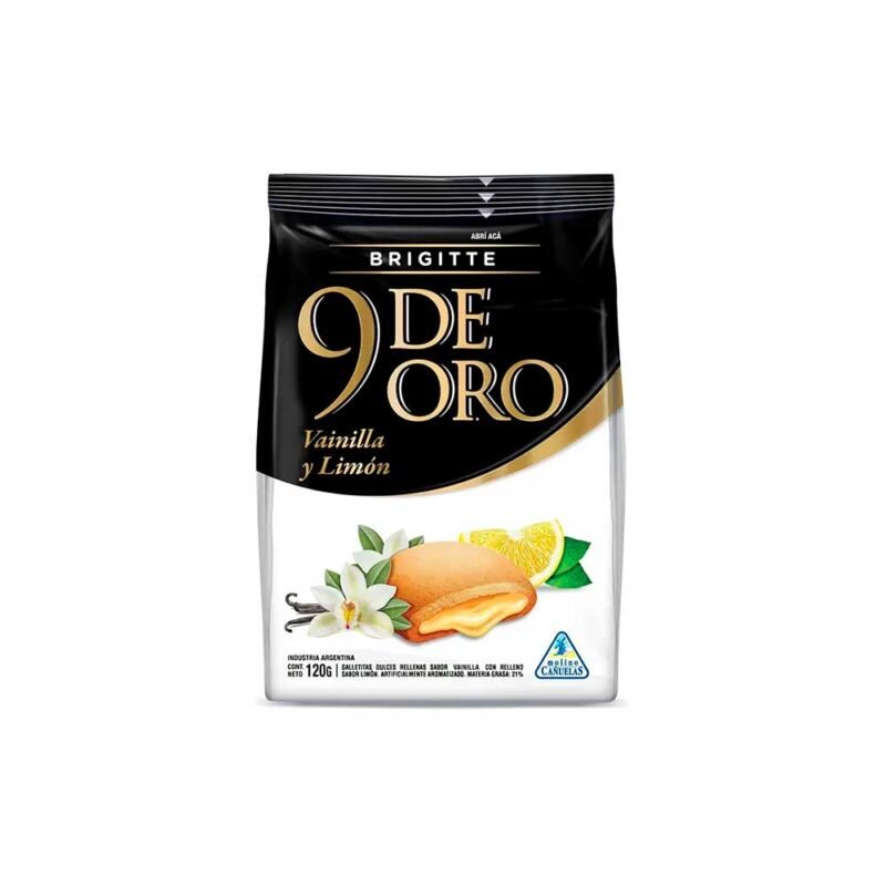 9 de Oro rellenas vainilla y limon x360g
