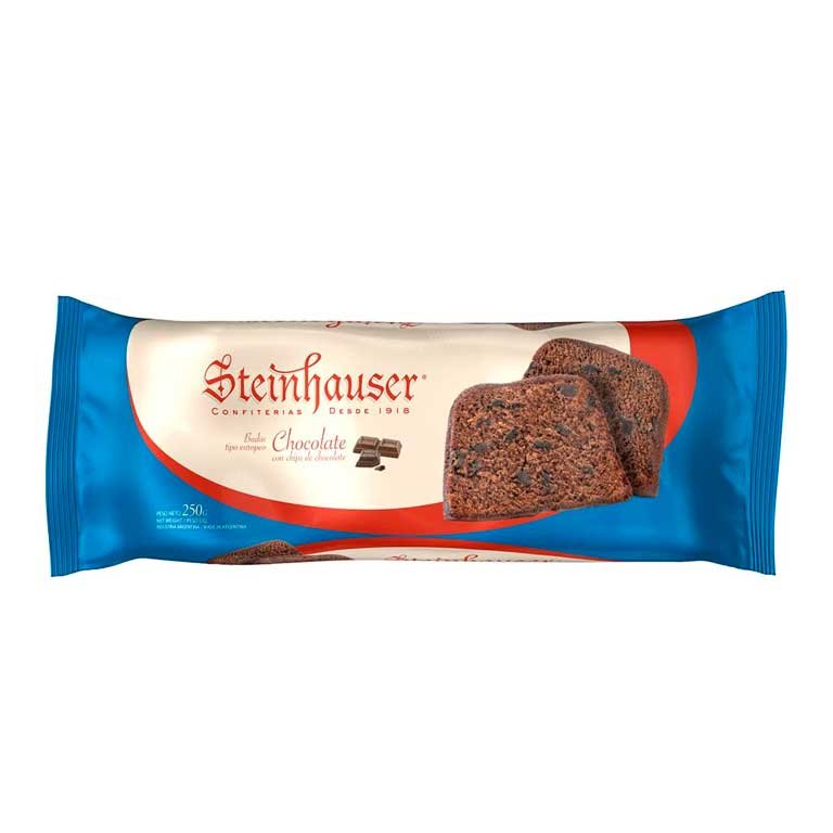 Budín steinhauser de chocolate con chips x 250g.