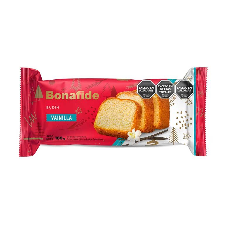 Budín Bonafide de vainilla x 180g.