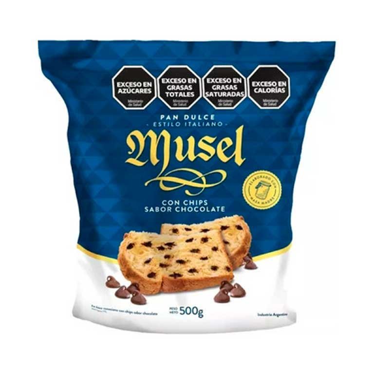 Pan dulce Musel con chips de chocolate x 500g.