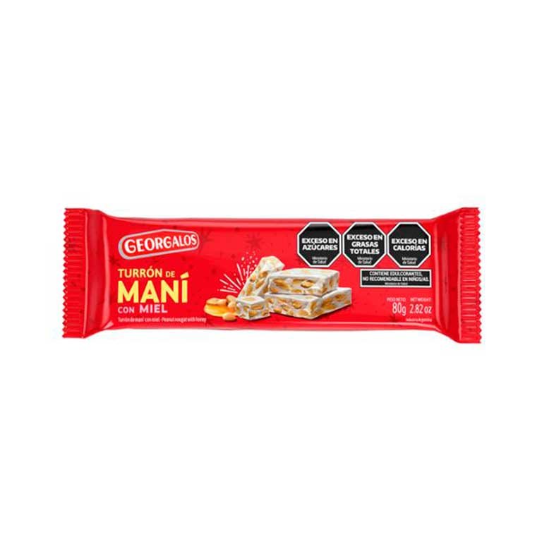 Turrón de maní Georgalos, clásico x 80g.