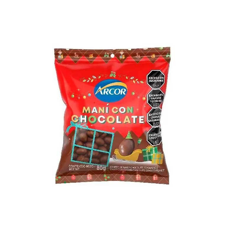 Maní con chocolate blanco Arcor x 80gr.