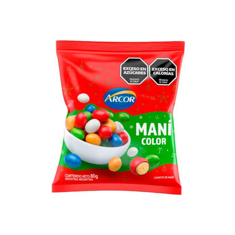 Maní Arcor confitado coloreados x 80g.