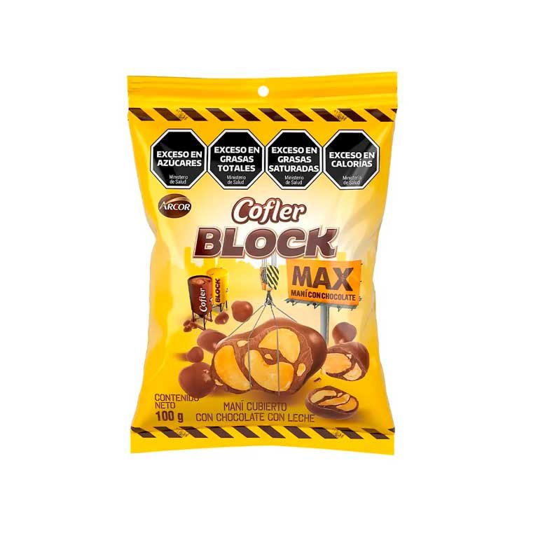 Maní cubierto con chocolate negro Cofler Block x 100g.