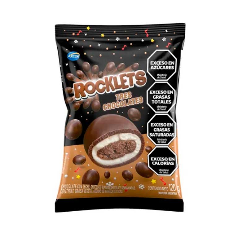Rocklets cubierto con chocolate blanco y negro x 120gr.